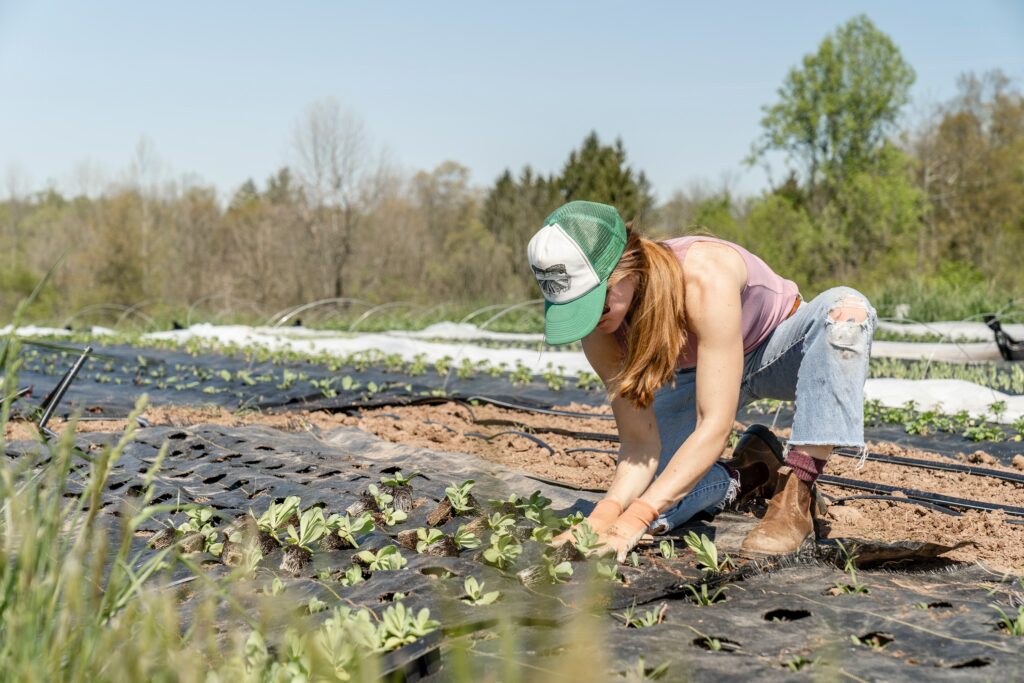 woman practicing sustainable agriculture